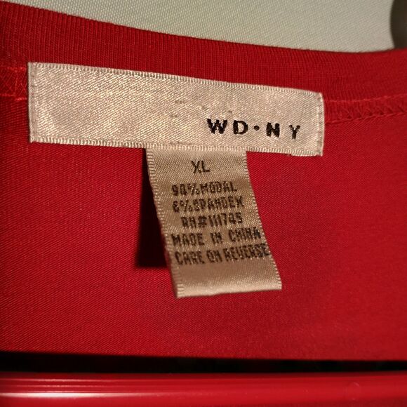 Red Deep V-Neck Blouse with Button Detail – Long Sleeve Wrap Style Top - Picture 4 of 5